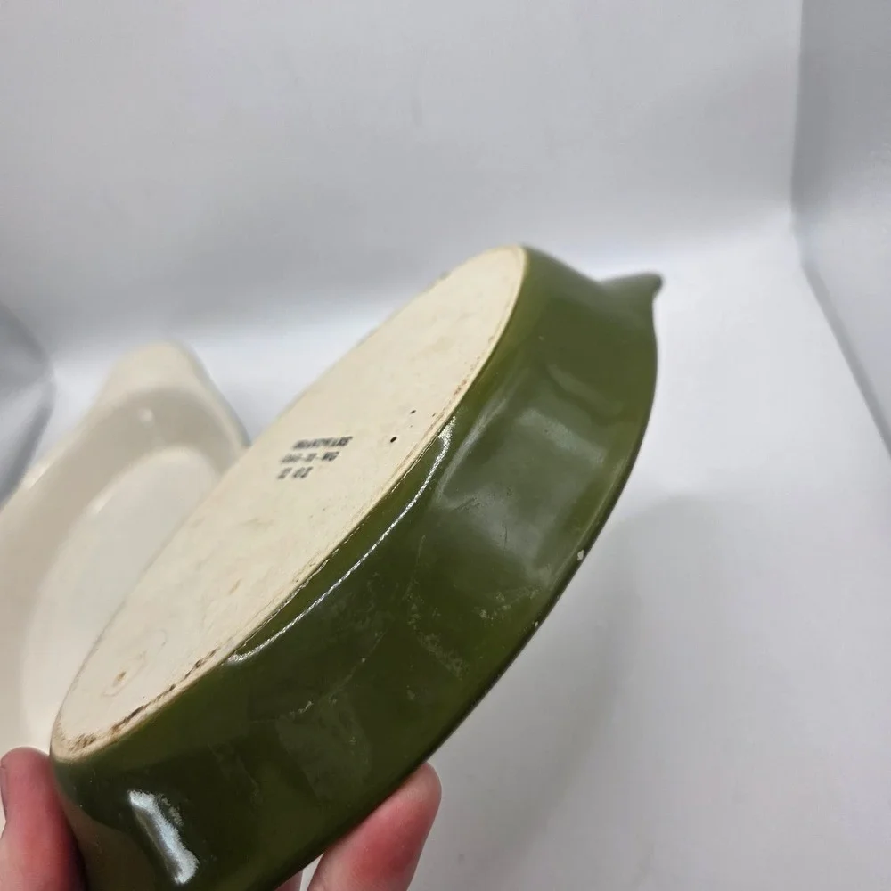 Vintage Brandware OAG-12-WG 12 Oz Oval Au Gratin Baking Dishes Green Pair